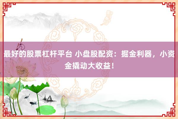 最好的股票杠杆平台 小盘股配资：掘金利器，小资金撬动大收益！