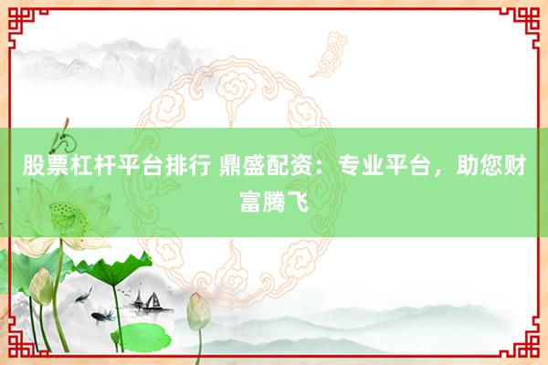 股票杠杆平台排行 鼎盛配资：专业平台，助您财富腾飞
