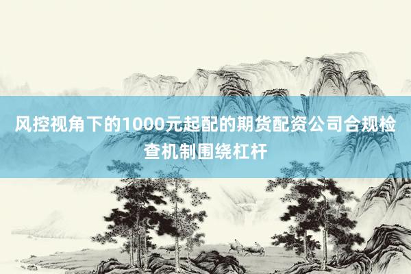 风控视角下的1000元起配的期货配资公司合规检查机制围绕杠杆