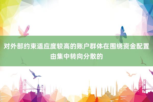 对外部约束适应度较高的账户群体在围绕资金配置由集中转向分散的